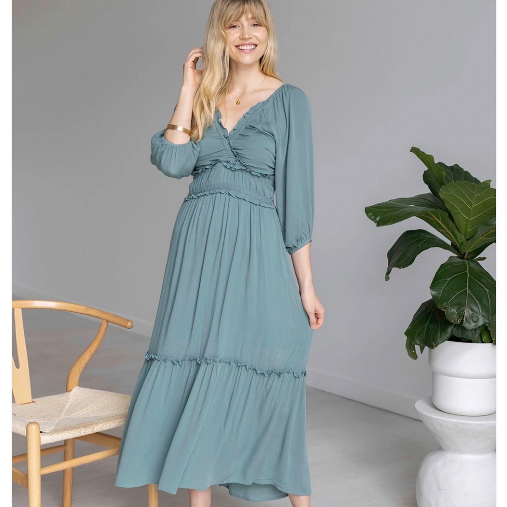Grace & Lace Destination Mineral Blue Maxi Dress - S NWT